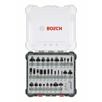 Produktbild von Bosch - 30-teiliges Fräser-Set, 6-mm-Schaft. Für Handfräsen (2607017474)