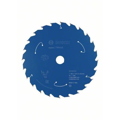 Produktbild von Bosch - Akku-Kreissägeblatt Expert for Wood, 184 x 1,6/1 x 20, 24 Zähne (260864