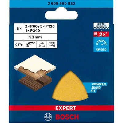 Produktbild von Bosch - EXPERT C470 Schleifpapier-Set für Deltaschleifer, 93 mm, K 60/120/240, 