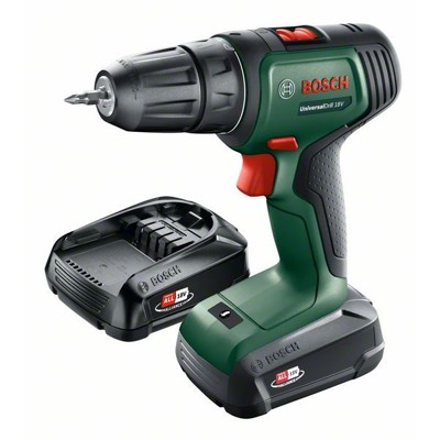 Produktbild von Bosch - Akku-Bohrschrauber UniversalDrill 18V, 2x Akku PBA 18V 1.5Ah (06039D400