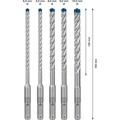 Produktbild von Bosch - EXPERT SDS plus-7X Hammerbohrer-Set, 6/6/8/8/10mm, 5-teilig für Bohrhäm