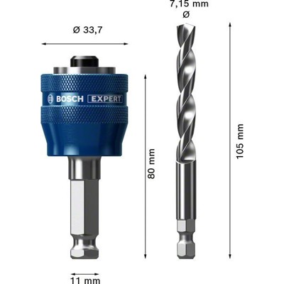 Produktbild von Bosch - EXPERT Power Change Plus Adapter, 11 mm, HSS-G-Bohrer, 7,15 x 105 mm, 2