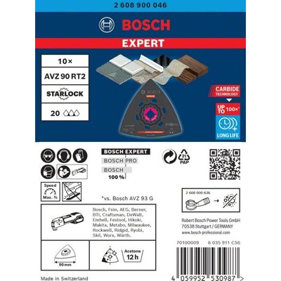 Produktbild von Bosch - EXPERT Sanding Plate AVZ 90 RT2 Schleifplatten, 90 mm, 10er-Pack (26089