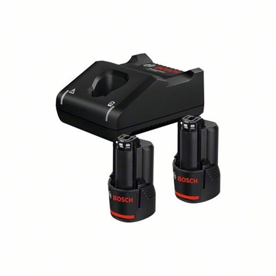 Produktbild von Bosch - Akku Starter-Set: 2 x GBA 12 Volt, 3.0 Ah und GAL 12V-40 (1600A019RD)