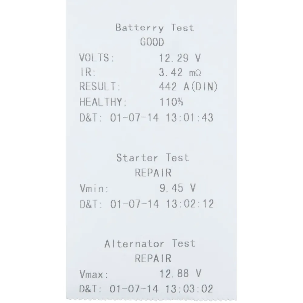 KSTOOLS 12V Digital-Batterie- und Ladesystemtester mit integriertem Drucker Produktbild img10 L