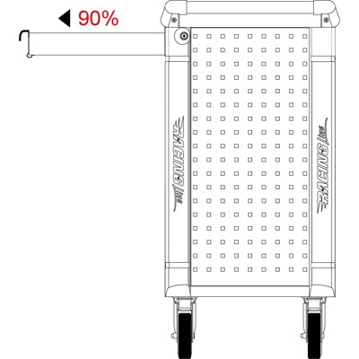 Produktbild von KSTOOLS® - RACINGline SCHWARZ/ROT Werkstattwagen mit 7 Schubladen und 515 Premi