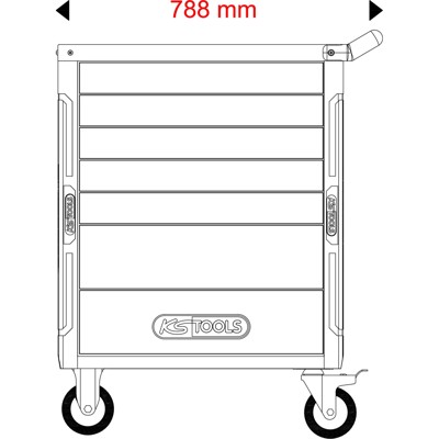 Produktbild von KSTOOLS® - RACINGline SCHWARZ/ROT Werkstattwagen mit 7 Schubladen und 515 Premi