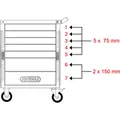 KSTOOLS RACINGline SCHWARZ/ROT Werkstattwagen mit 7 Schubladen und 215 Premium-Werkzeugen Produktbild img9 S