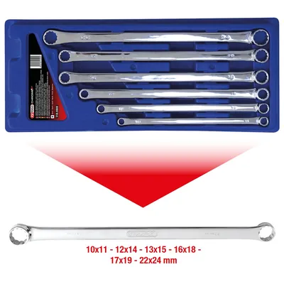 Produktbild von KSTOOLS® - CHROMEplus Doppel-Ringschlüssel-Satz, XL, 6-teilig
