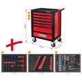 Produktbild von KSTOOLS® - RACINGline SCHWARZ/ROT Werkstattwagen mit 7 Schubladen und 215 Premi