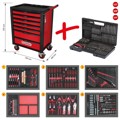 Produktbild von KSTOOLS® - RACINGline SCHWARZ/ROT Werkstattwagen mit 7 Schubladen und 598 Premi