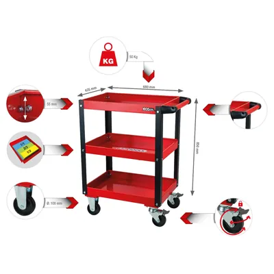 Produktbild von KSTOOLS® - ECOline Werkstatt-Servicewagen, H850xB680xT425mm
