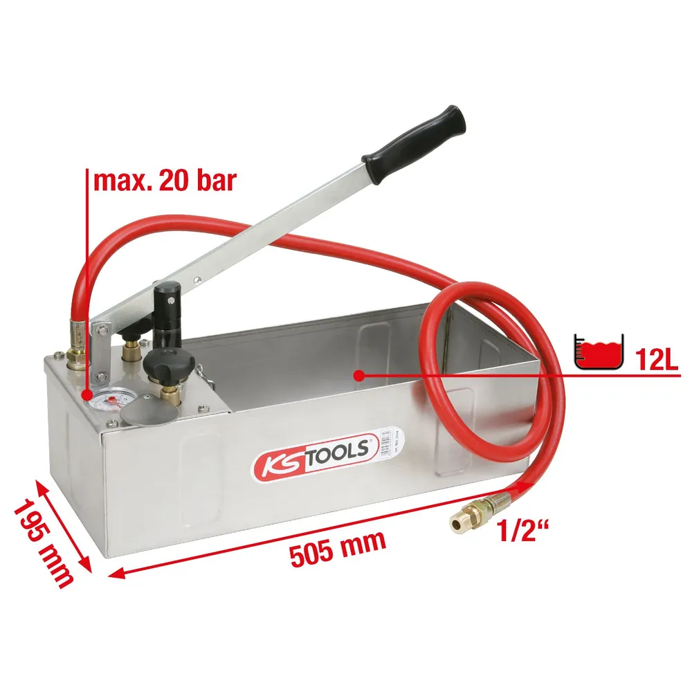KSTOOLS Edelstahl Druck-Prüfpumpe, 12 Liter Produktbild img13 L