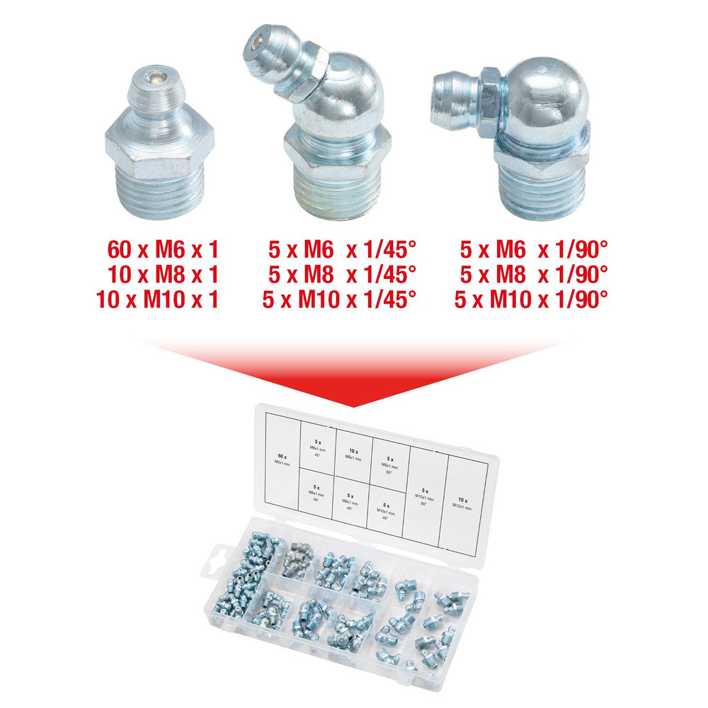 KSTOOLS Sortiment Schmiernippel, M6-8-10x1,0, 110-teilig Produktbild img5 L
