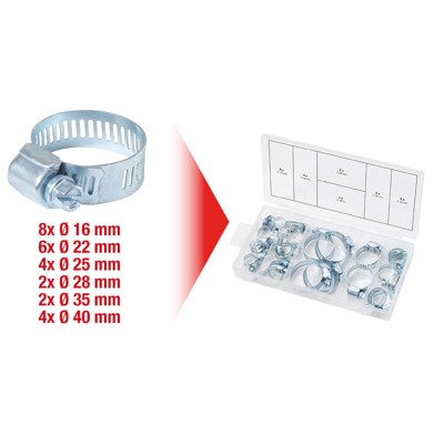 Produktbild von KSTOOLS® - Sortiment Schlauchschellen, ø16-40mm, 26-teilig