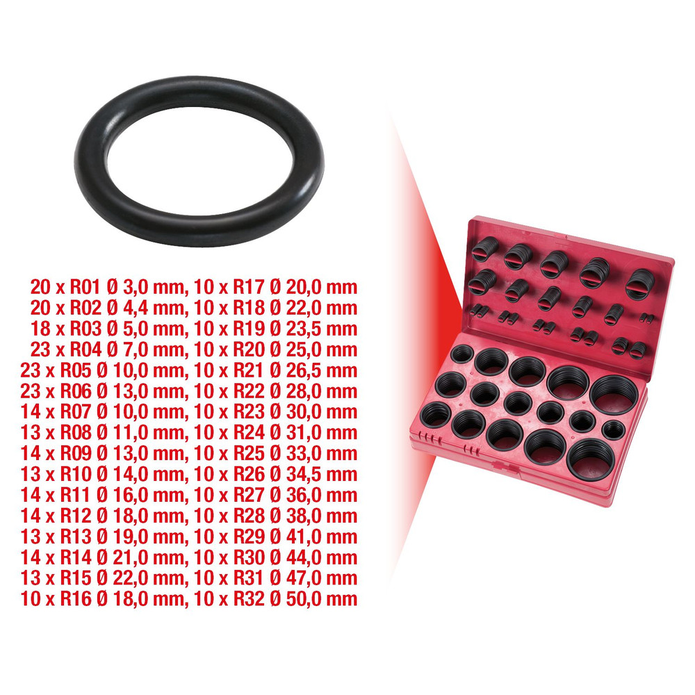 KSTOOLS Sortiment O-Ringe,Innen ø3-50mm/R01-R32, 419-teilig Produktbild img5 L