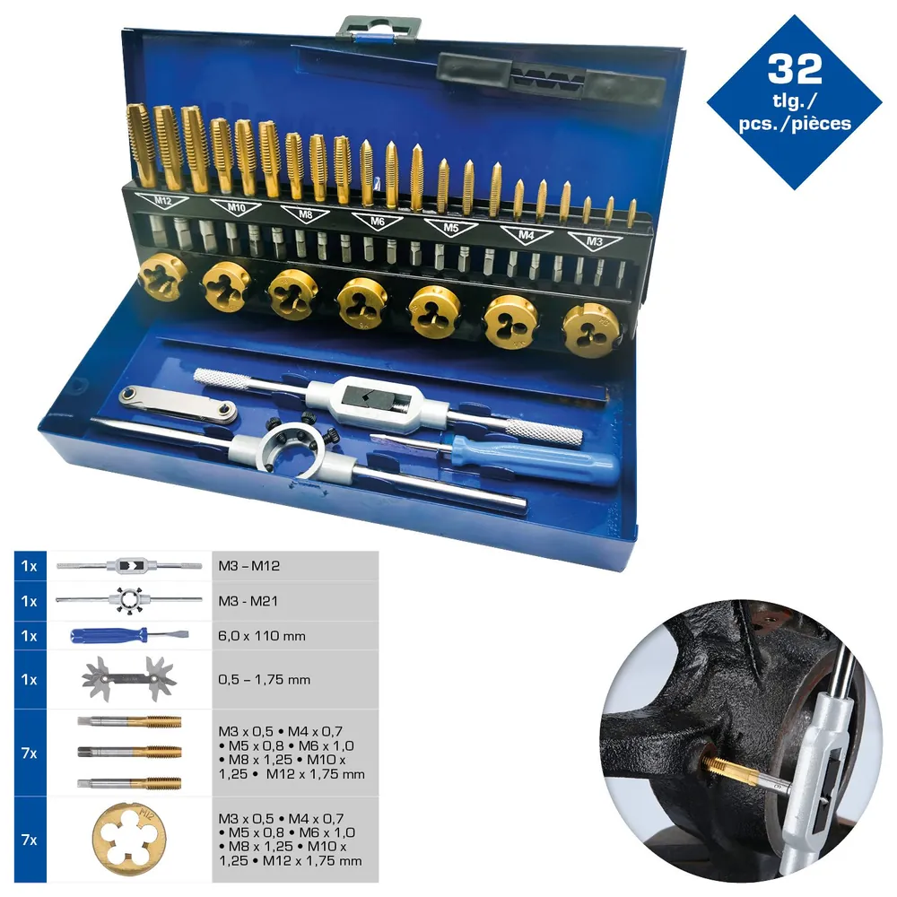Brilliant Tools TiN Gewindeschneidwerkzeug-Satz, 32-teilig Produktbild img18 L
