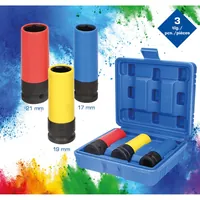 Brilliant Tools 1/2" Alu-Felgen-Kraft-Stecknuss-Satz, 17 / 19 / 21mm, 3-teilig Produktbild