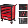 KSTOOLS RACINGline SCHWARZ/ROT Werkstattwagen mit 7 Schubladen und 215 Premium-Werkzeugen Produktbild
