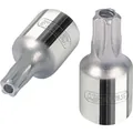 Produktbild von KSTOOLS® - 1/4" CHROMEplus Bit-Stecknuss Fünfstern, Stirnlochbohrung,TS25