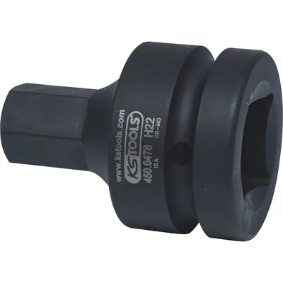 Produktbild von KSTOOLS® - 1" Kraft-Bit-Stecknuss Innensechskant, kurz, 22mm