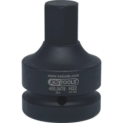 Produktbild von KSTOOLS® - 1" Kraft-Bit-Stecknuss Innensechskant, kurz, 22mm