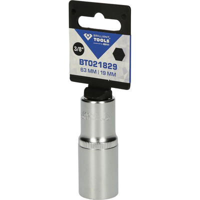 Produktbild von Brilliant Tools - 3/8" Sechskant-Stecknuss, lange Ausführung, 19mm