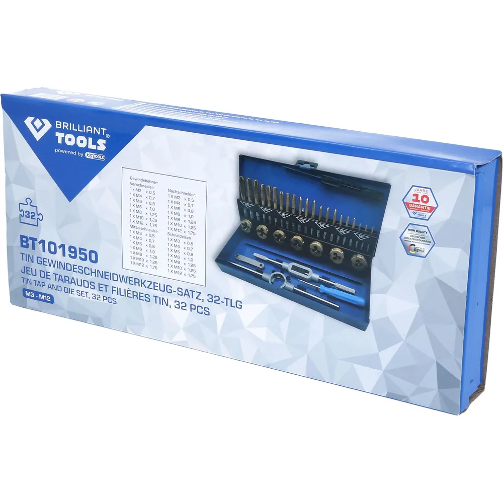 Brilliant Tools TiN Gewindeschneidwerkzeug-Satz, 32-teilig Produktbild img16 L