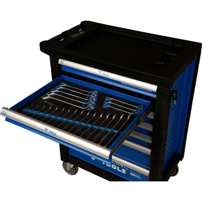 Produktbild von Brilliant Tools - BLAU/SILBER Werkstattwagen mit 7 Schubladen und 207 Premium-W