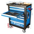 Produktbild von Brilliant Tools - BLAU/SILBER Werkstattwagen mit 7 Schubladen und 207 Premium-W