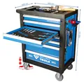 Brilliant Tools BLAU/SILBER Werkstattwagen mit 7 Schubladen und 207 Premium-Werkzeugen Produktbild img3 S