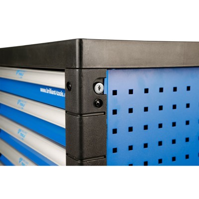 Produktbild von Brilliant Tools - BLAU/SILBER Werkstattwagen mit 7 Schubladen und 207 Premium-W