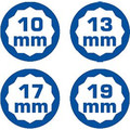 Brilliant Tools 4 in 1, Doppel-Ratschenringschlüssel, 10 x 13, 17 x 19mm Produktbild img11 S