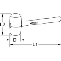 Produktbild von KSTOOLS® - Gummihammer weiss, 270g