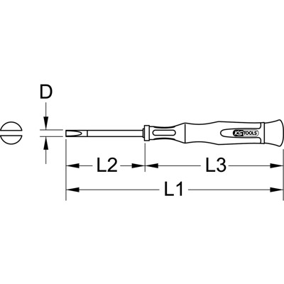Produktbild von KSTOOLS® - Feinmechanik-Schlitz-Schraubendreher, 2mm