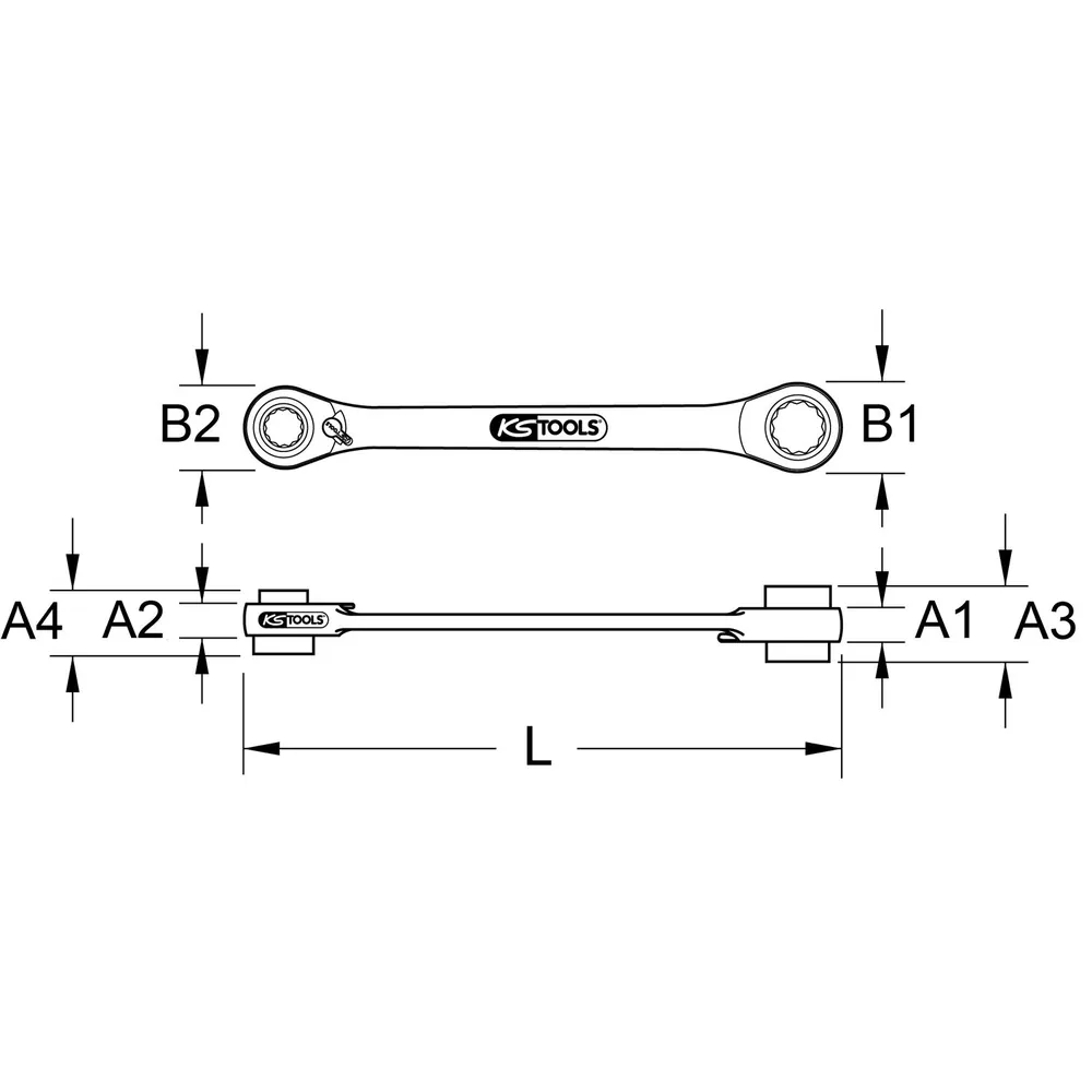 KSTOOLS 4 in 1 GEARplus umschaltbar Doppel-Ratschenringschlüssel, 10x13x17x19mm Produktbild img11 L