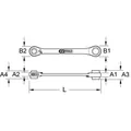 KSTOOLS 4 in 1 GEARplus umschaltbar Doppel-Ratschenringschlüssel, 10x13x17x19mm Produktbild img11 S