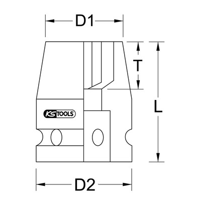 Produktbild von KSTOOLS® - 1" Sechskant-Kraft-Stecknuss, kurz, 24mm