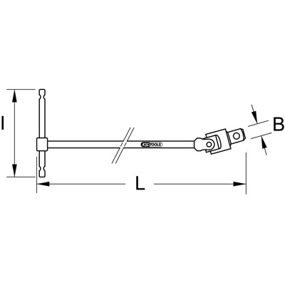 Produktbild von KSTOOLS® - T-Griff Gelenkantriebsschlüssel, XL, 1/4"
