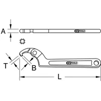 Produktbild von KSTOOLS® - Gelenk-Hakenschlüssel mit Nase, 155-230mm