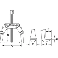 Produktbild von KSTOOLS® - Polklemmen-Abzieher 2-armig, 10-60mm