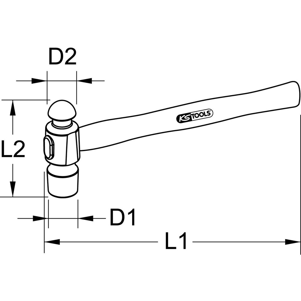 KSTOOLS Schlosserhammer, englische Form, 680 g Produktbild img3 L