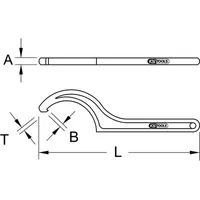 Produktbild von KSTOOLS® - Fester Hakenschlüssel mit Zapfen, 95-100mm