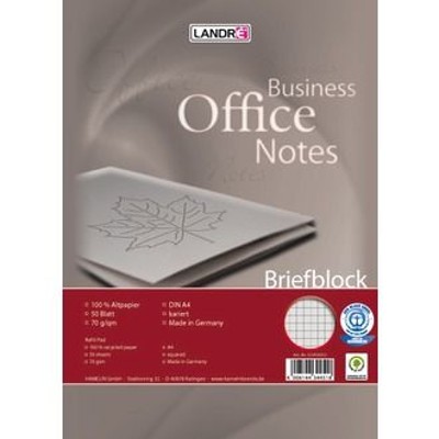 Produktbild von Landré - Briefblock, A4, kariert, 70g, 100050116, 50 Blatt, recycling