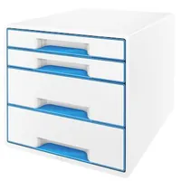 Produktbild von LEITZ® - Schubladenbox WOW Cube, 363x287x270mm, perlweiß-blau, 52132036, 4 Schu