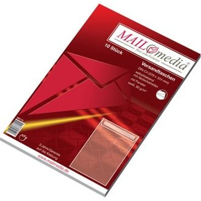 Produktbild von MAILmedia - Versandtaschen, C4, 229x324mm, hk, m.F., weiß, 90g, Pck=10St