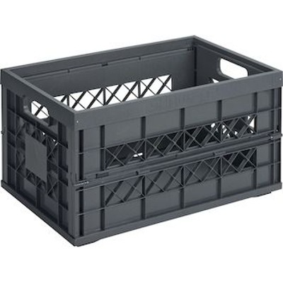 Produktbild von helit - Klappbox, 45 Liter, 58,5x35,5x26,5cm, schwarz, aus Kunststoff