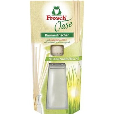 Produktbild von Frosch® - Lufterfrischer Oase Zitronengras, 90ml + 5 Rattanstäbchen, 3096157