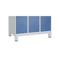 Produktbild von C+P - Schwarz-Weiß-Spind Classic PLUS, Füße, 2 Abteile, 1950x800x500mm, 7035/70