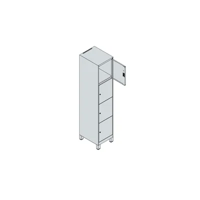 Produktbild von C+P - Schließfachschrank Classic PLUS, Füße, 1 Abteil, 1950x400x500mm, 7035/501